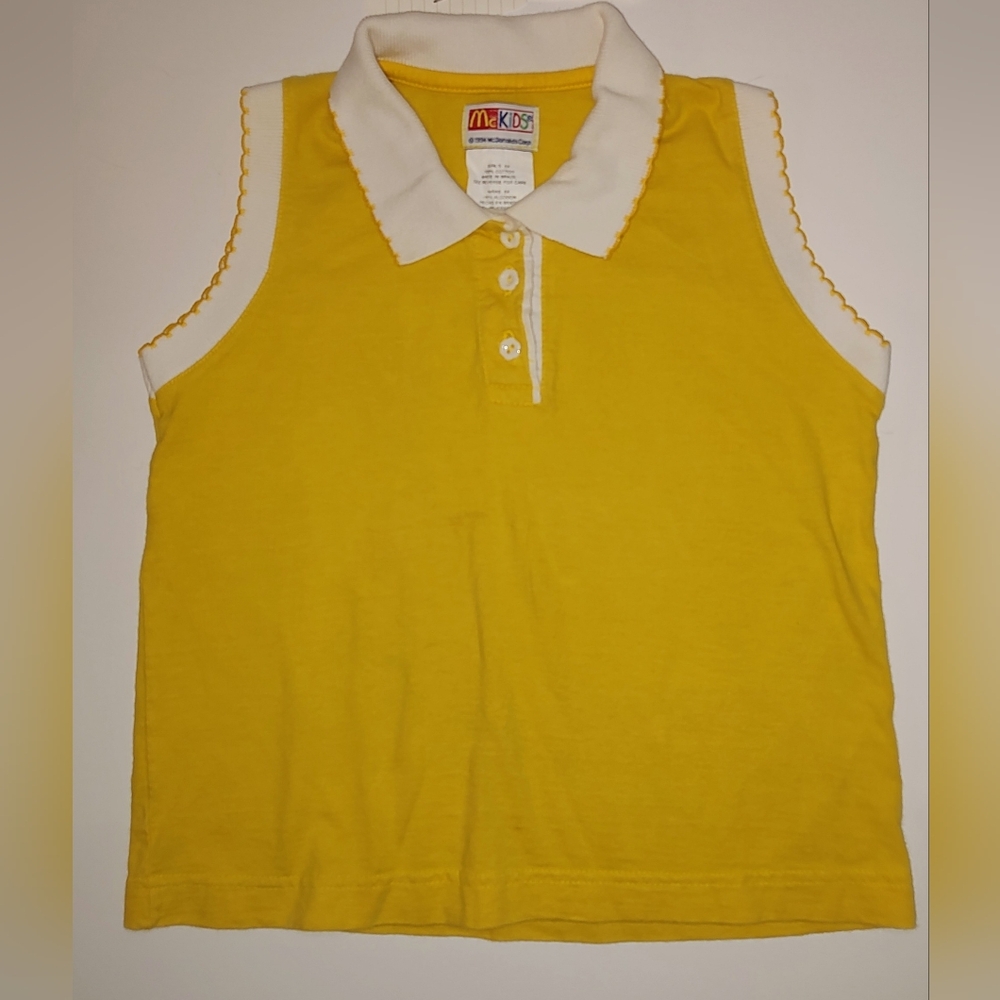 Vintage 1980s McKids Girls 6x Yellow Top